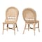 Baxton Studio Jelita Modern Bohemian Natural Brown Rattan 2-Piece Dining Chair Set 231-2PC-13233-ZORO - alternate 1